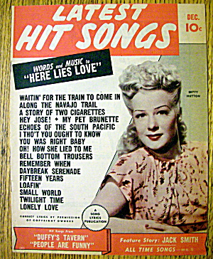 Latest Hit Songs December 1945 Betty Hutton Cover