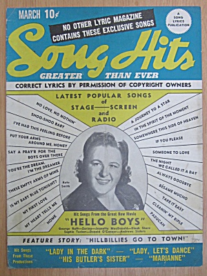 March 1944 Song Hits Kate Smith Cover