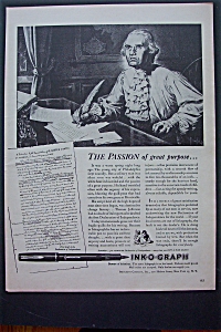 1943 Ink-o-graph With Man Writing A Letter
