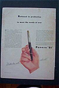 1943 Parker Pen 51 With A Hand Holding The Pen
