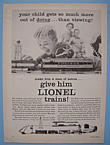 1955 Lionel Trains With A Boy Playing With A Train