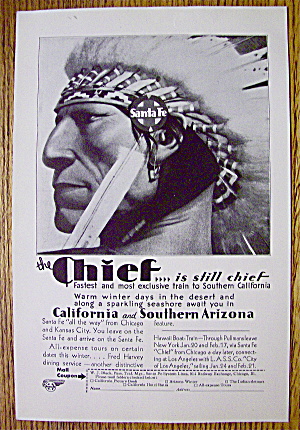 1930 Santa Fe (The Chief) With California & Arizona