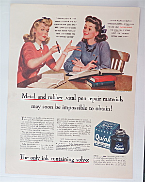 1943 Parker Quink With Women Sitting With Their Pens