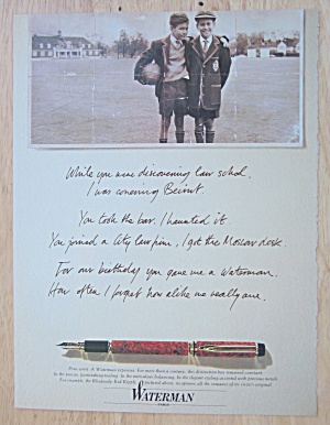 1992 Waterman's Fountain Pen With Two Boys In Picture