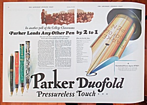 1929 Parker Pens With Duofold Pen