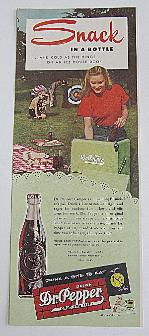 1947 Dr. Pepper With Woman In Soda Cooler