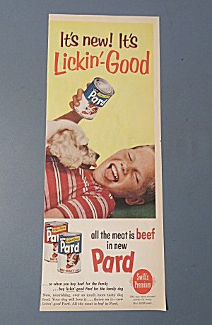 1960 Swift's Pard Dog Food With Little Boy & Dog