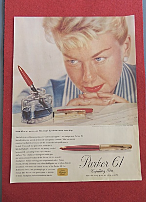 1957 Parker 61 Capillary Pen With Doris Day