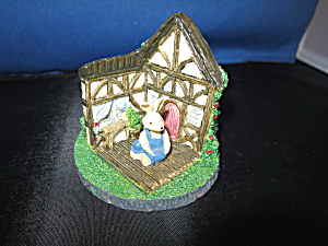 Miniature Bunny Rabbit Figurine Village Accessory