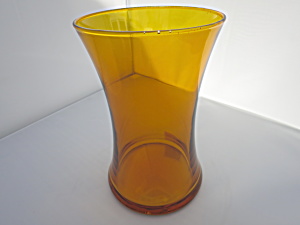 Amber Flared Rim Glass Vase 8 Inch Height
