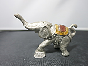 Vintage Pewter Circus Elephant Figurine