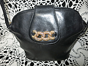 Russel K. Bromley Italy Black Leather Shoulder Bag
