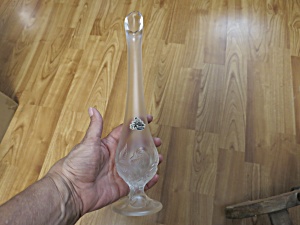 Vintage Fenton Art Glass White Satin Strawberry Swung Bud Vase