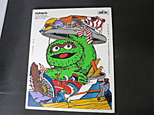 Oscar The Grouch Playskool Sesame Street Wooden Tray Puzzle