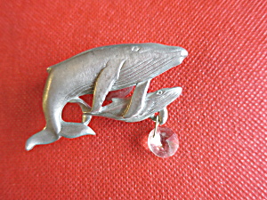Pewter Whale Crystal Suncatcher With Window Suction Cup