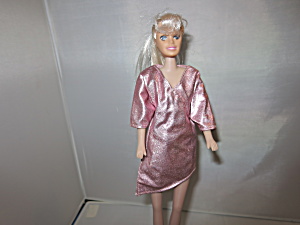Vintage Barbie Doll Dress Purple Metallic Shimmering No Tag