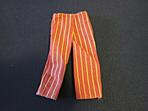 Vintage Barbie Ken Pants Slacks Rust Orange With Yellow Stripes