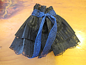 Vintage Barbie Doll Black Skirt With Black Lace Trim No Tag
