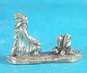 Native American And Campfire Rawcliffe Pewter Mini