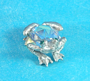Frog With Crystal Pewter Image Miniature
