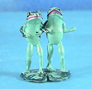 Two Frogs Pewter Image Miniature