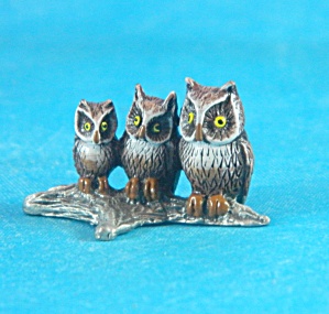 Owls Pewter Image Miniature