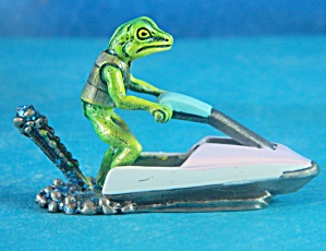Frog On A Water Craft Pewter Image Miniature