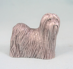 1986 Rawcliffe Miniature Pewter Pekingese Dog