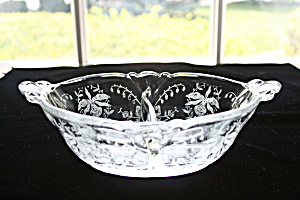 Heisey Orchid Etched 2 Pt. Oval Dressing Bowl