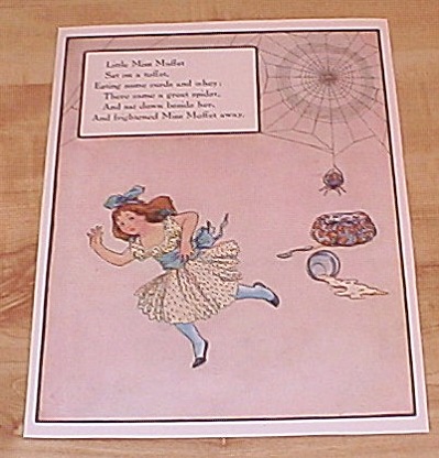 Little Miss Muffet, 3 Wise Men Of Gotham 1915 Mother Goose Book Print