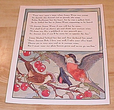 Jenny Wren & Man And Wife 1915 Mother Goose Book Print Volland Ed