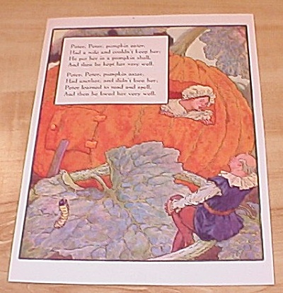 Peter Pumpkin Eater & Lady-bird 1915 Mother Goose Book Print Volland