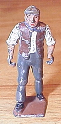 Collectible Old Britains England Lead Toy Train Figure Worker Laborer