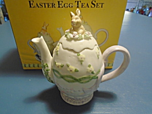 Beautiful Easter Egg Tea Set New In Box Miniature