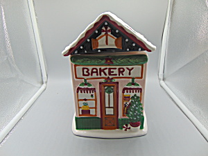 Potter's Studio Pink Christmas Bakery Cookie Jar