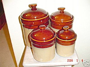 Sango Nova Brown Set Of 4 Canisters Old Style