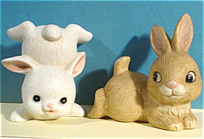 Homco Bone China Bunny Rabbit Pair