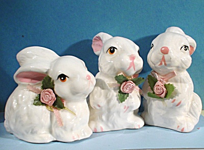 Ceramic Rabbit Trio