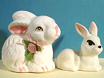 Two Bunny Rabbit Figures