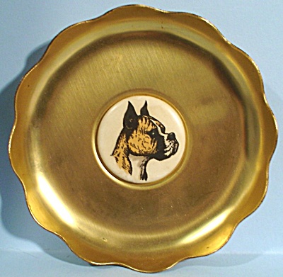 Small Aluminum Pintray With Boxer Dog Center Disc