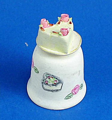 Hand Painted Ceramic Thimble - Cake