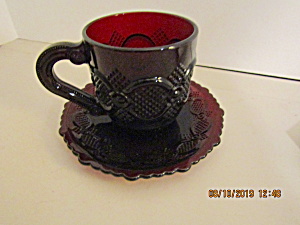 Vintage Avon Cape Cod Ruby Red Cup/saucer Set