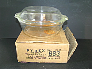 Vintage Pyrex Transparent Ovenware 683 Casserole Dish