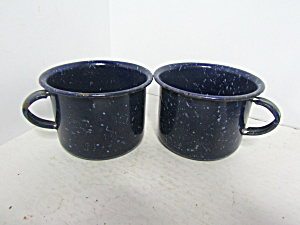 Vintage Graniteware Enamelware Blue/white Speckled Mug