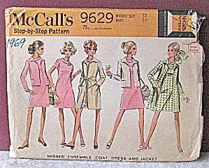 1969 Ladies Ensemble/coat,dress & Jacket Pattern