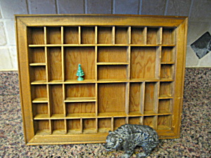 Vintage Wood Display Shelf & Wade
