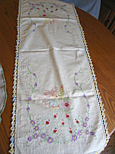 Embroidered Ladies Table Runner