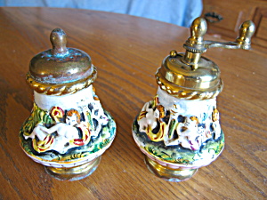 Vintage Capodimonte Spice Grater And Shaker