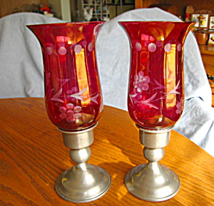 Pewter & Sterling Candle Holders