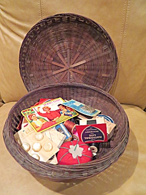 Large Vintage Sewing Basket